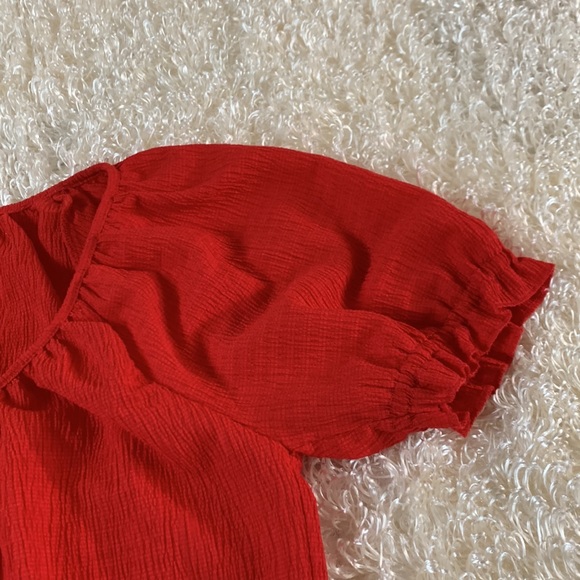 Madewell puffy sleeve red top size XS - Picture 8 of 15